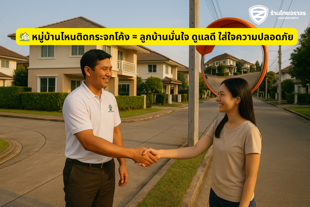 🏡 หมู่บ้านไหนติดกระจกโค้ง = ลูกบ้านมั่นใจ ดูแลดี ใส่ใจความปลอดภัย