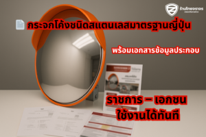 📄 กระจกโค้งชนิดสแตนเลสมาตรฐานญี่ปุ่นพร้อมเอกสารข้อมูลประกอบ ราชการ – เอกชน ใช้งานได้ทันที