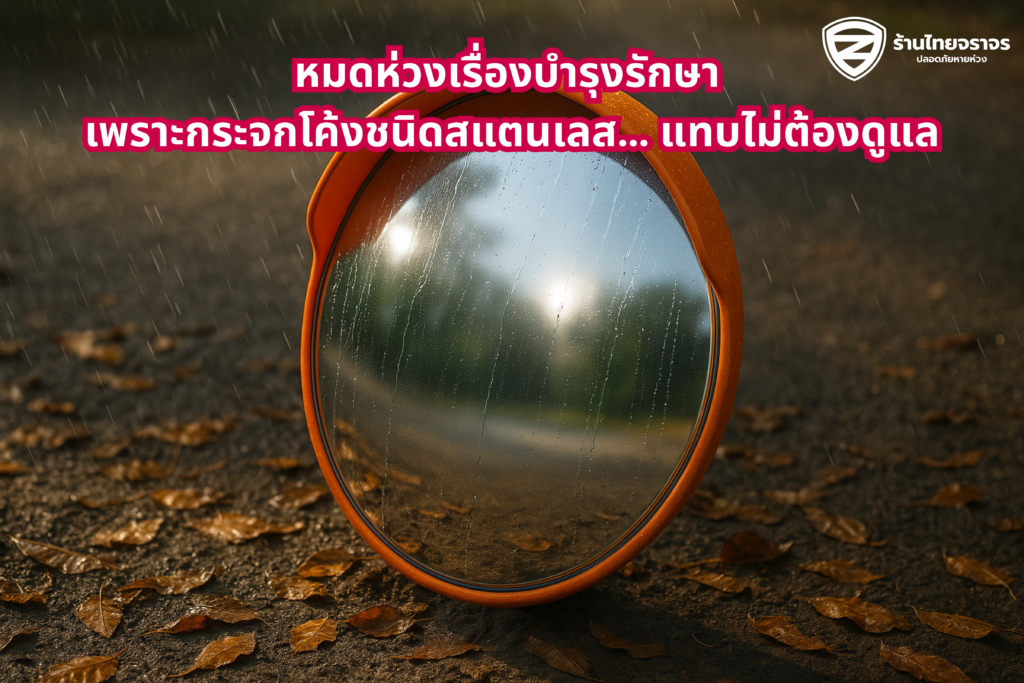 “หมดห่วงเรื่องบำรุงรักษา เพราะกระจกโค้งชนิดสแตนเลส… แทบไม่ต้องดูแล”