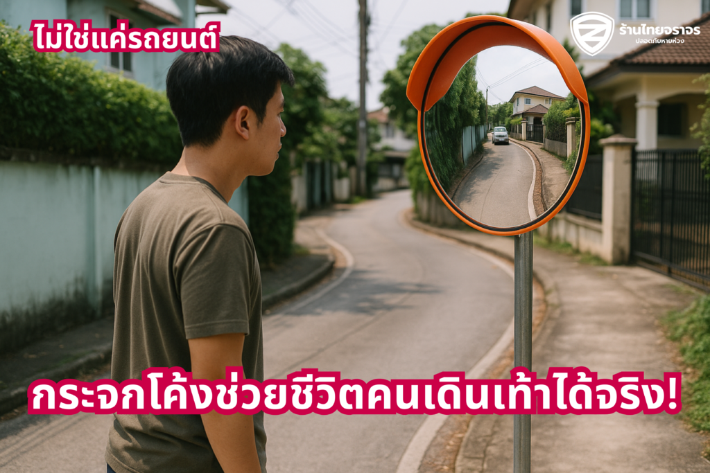 “ไม่ใช่แค่รถยนต์ กระจกโค้งช่วยชีวิตคนเดินเท้าได้จริง!”